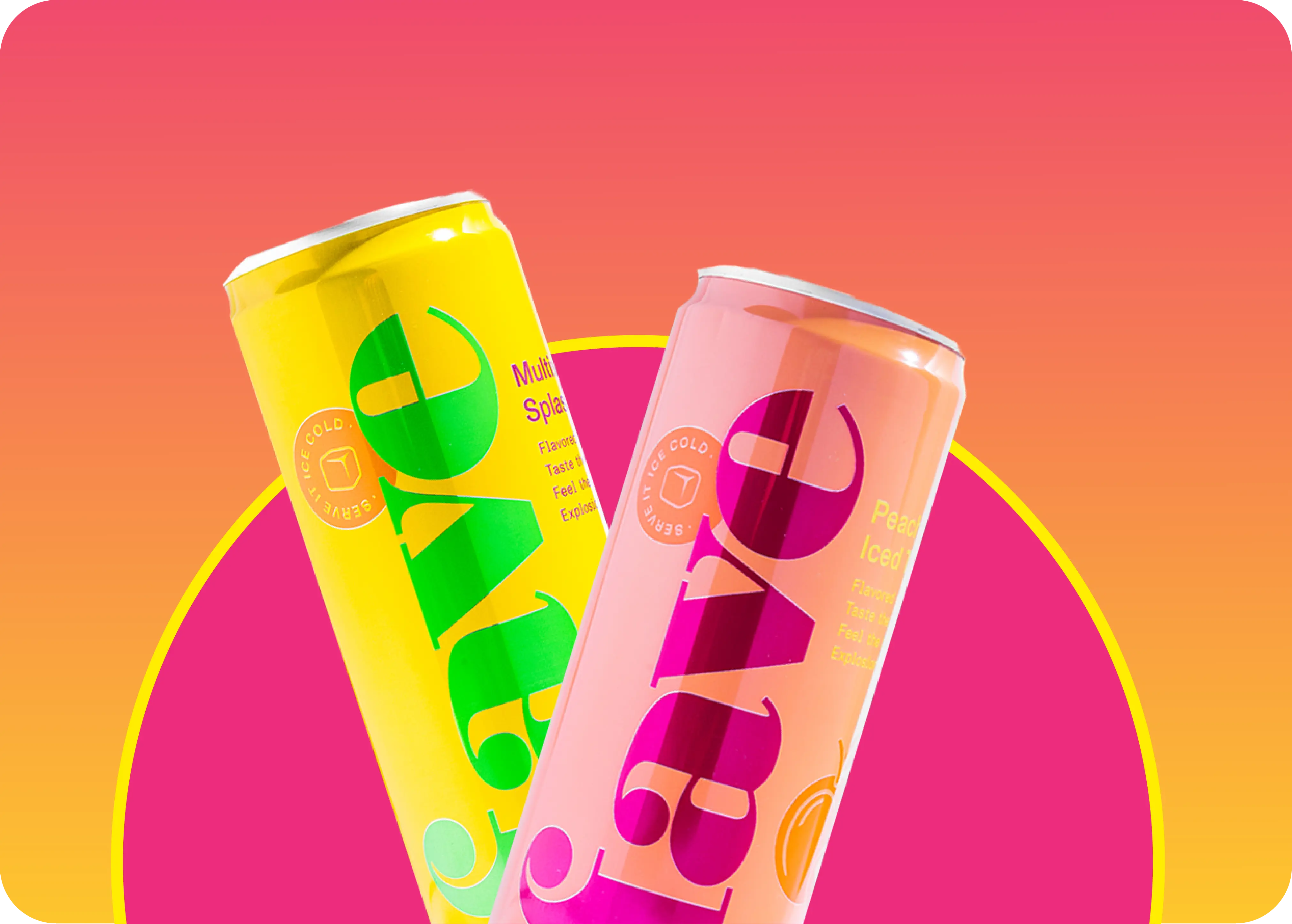 Fave Peach Iced Tea and Multivitamin Splash cans